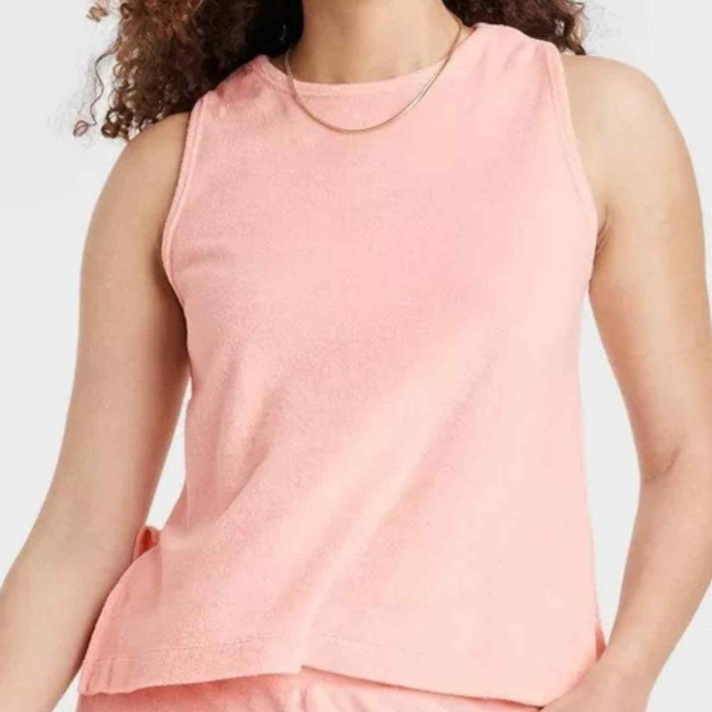 A New Day Peach Sleeveless Crop Tank